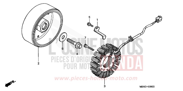 GENERATRICE de CBR600F Special Edition ACCURATE SILVER METALLIC (NH146) 2002